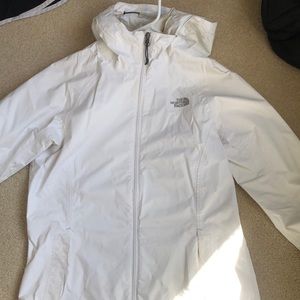 North Face raincoat size Small in white